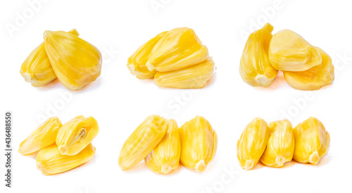 Collection of ripe Jackfruit isolated on white background