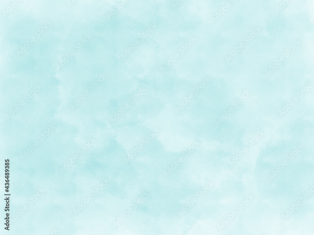 爽やかな水色の透明感のある壁紙、涼しそうな背景、水彩画 爽やかな水色の透明感のある壁紙、涼しそうな背景、水彩画