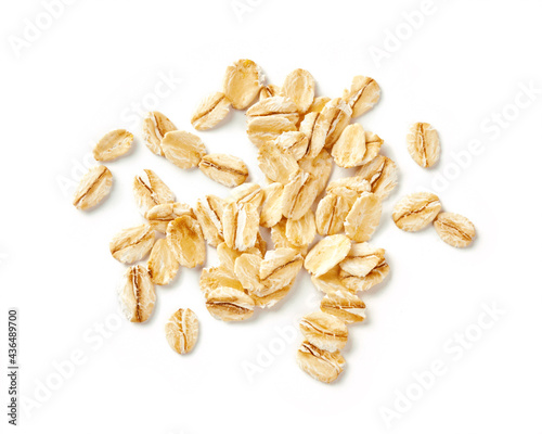 Konstfotografi Oat flakes isolated on white background