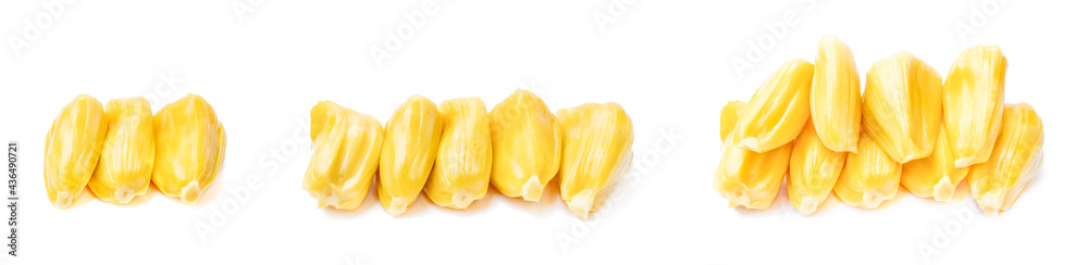 Collection of ripe Jackfruit isolated on white background Collection of ripe Jackfruit isolated on white background