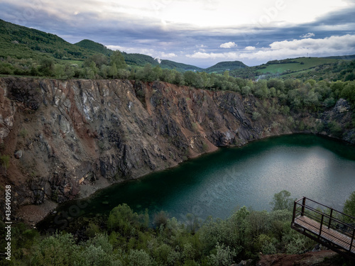 Aerial view of Lake Benatina in Slovakia photo