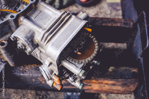 Motorcycle engine  small motorcycle  maintenance.
