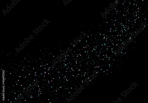 Abstract many dots particles rainbow pastels color isolated on black background
