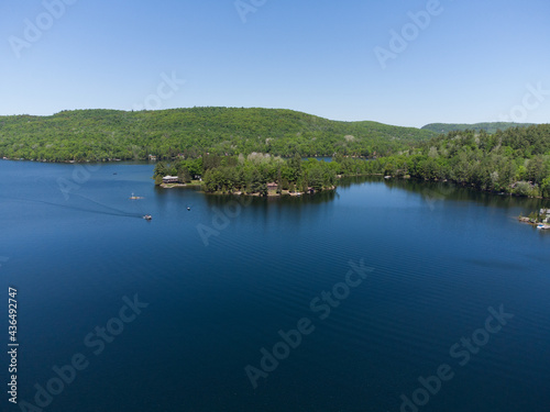 Wallpaper Mural Drone aerial shot over Grand Lake in Val-des-Monts, QC, Canada Torontodigital.ca