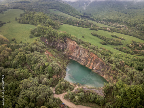 Aerial view of Lake Benatina in Slovakia