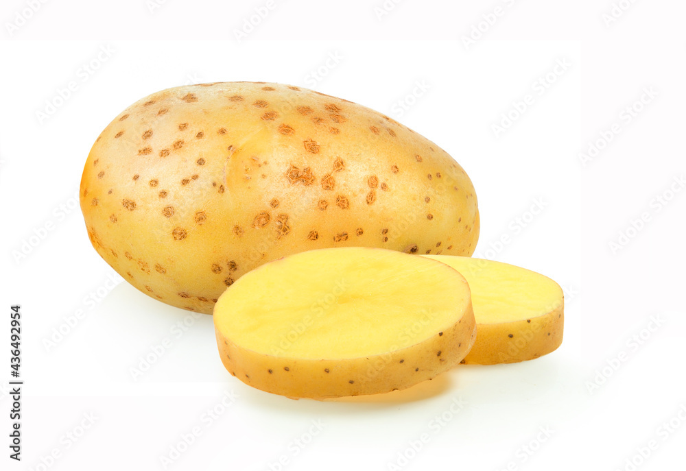 potatoes on white background potatoes on white background