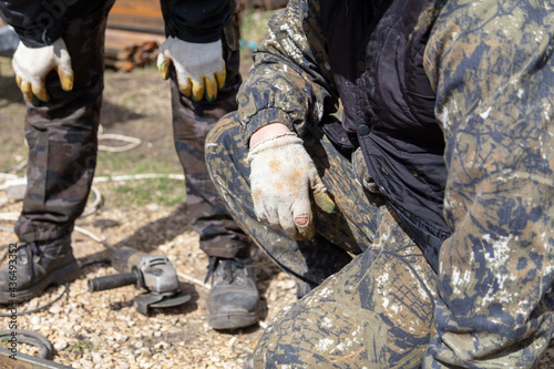 The hands of a worker