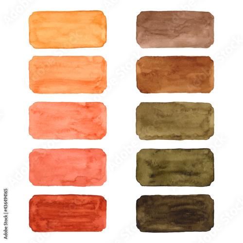 Set of watercolor brush strokes