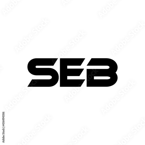 SEB letter logo design with white background in illustrator, vector logo modern alphabet font overlap style. calligraphy designs for logo, Poster, Invitation, etc.
 photo
