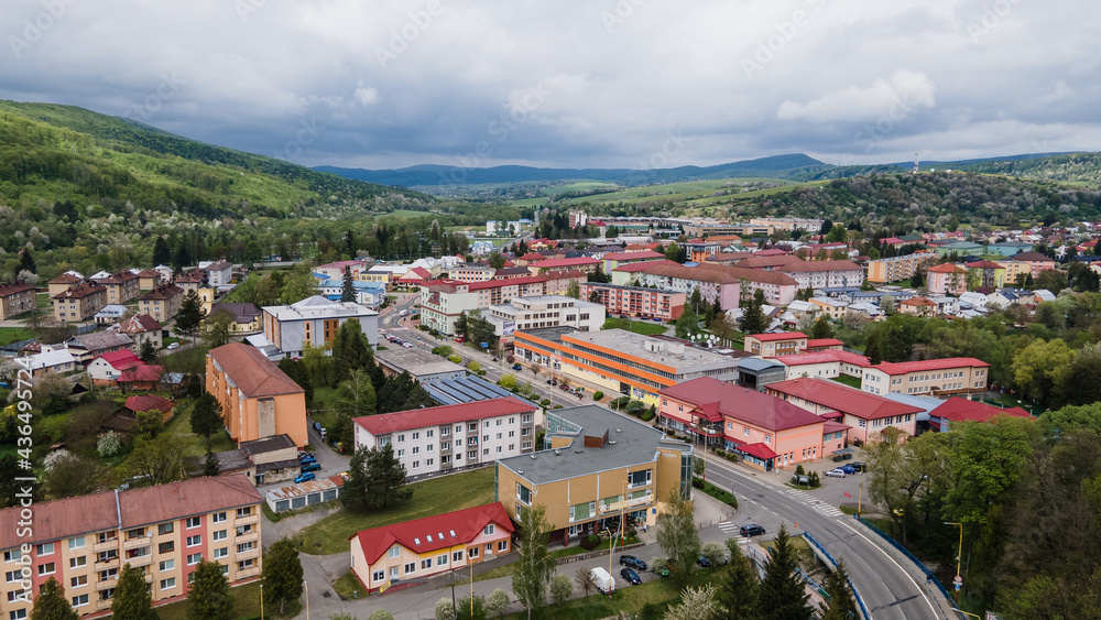 Aerial view of Medzilaborce town in Slovakia