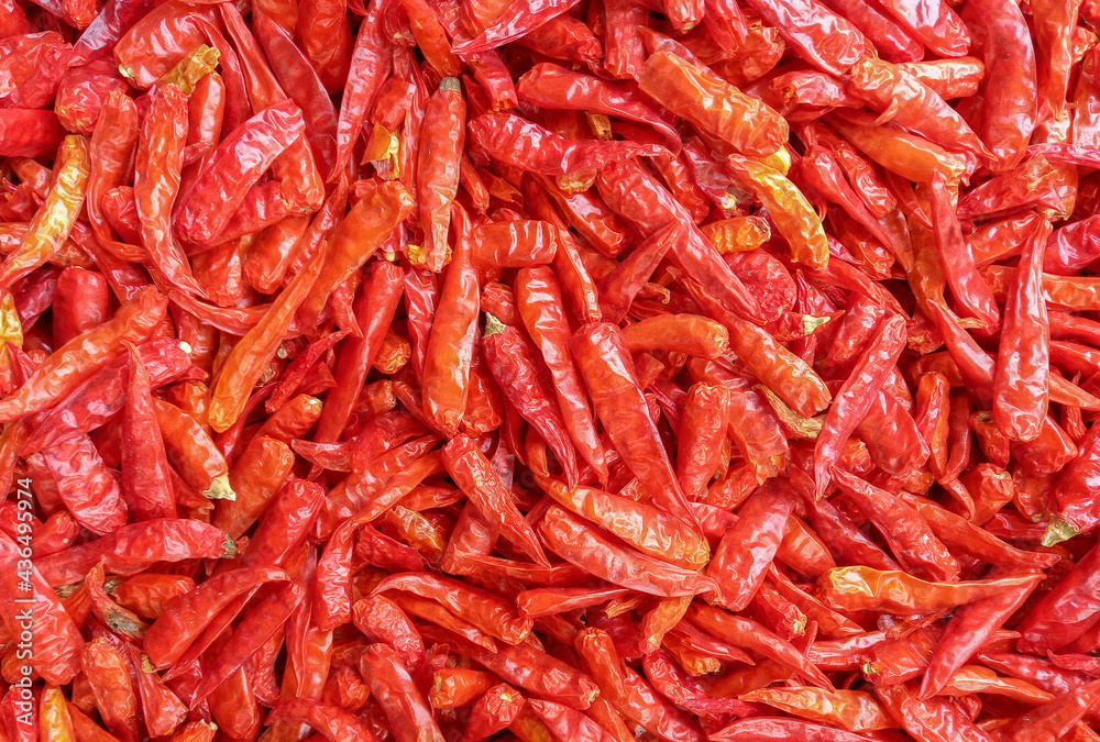 Abstract background image of red dried chili.