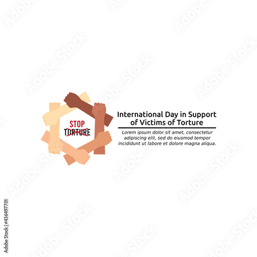 vector graphic of International Day in Support of Victims of Torture good for International Day in Support of Victims of Torture celebration. flat design. flyer design.flat illustration.