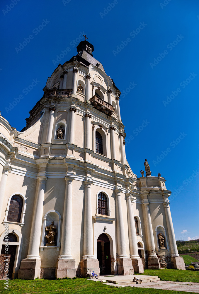Beautiful Catholic church in the village of Mykulyntsi, Ternopil region. Ukraine.