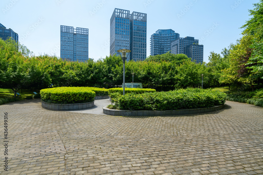 Financial center square and office building in hangzhou, China Financial center square and office building in hangzhou, China