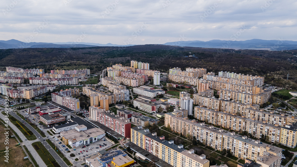 Aerial view of the Tahanovce housing estate in Kosice, Slovakia