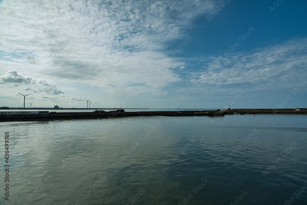 銚子港の水平線