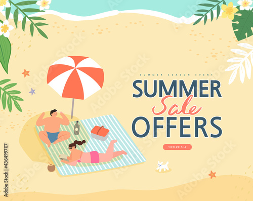 summer shopping event illustration. Banner

