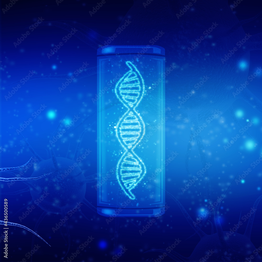2d render of dna structure, abstract background
