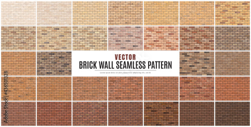 Block brick wall seamless pattern collection set texture background