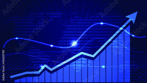 Financial stock market chart technical abstract background.