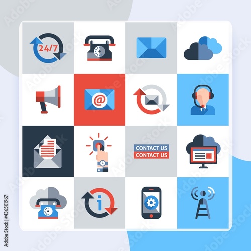 Contact us phone customer service user support icons set isolated vector illustration © StudioGraphic