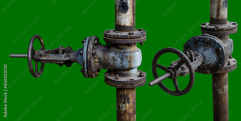 Gas interrupter equipment on a green background. Gas interrupter equipment on a green background.