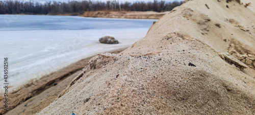 sand river bank barkhan coastline photo