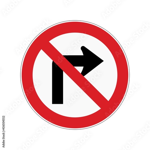 No turn right traffic signs vector graphics