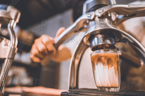 professional barista making...