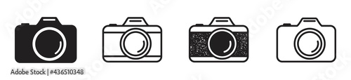 Camera icon set. Photo camera icon in different style. Vector illustration photo