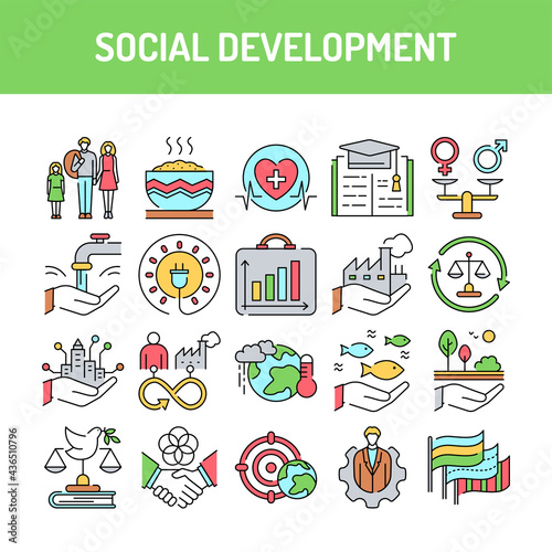 Corporate social responsibility sign. Sustainable Development Goals illustration.