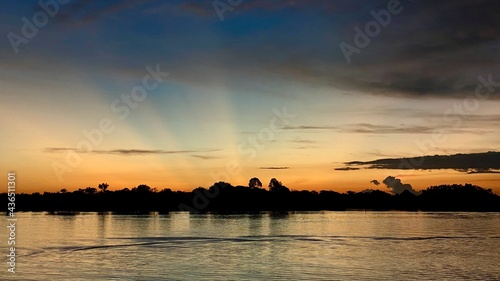 Sunset at Janauaca lake in Manaquiri. Amazonas - Brazil.