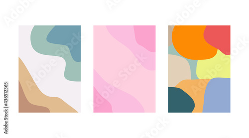 Set of Abstract backgrounds in minimal trendy style templates for social media, free space card, brochure, postcard