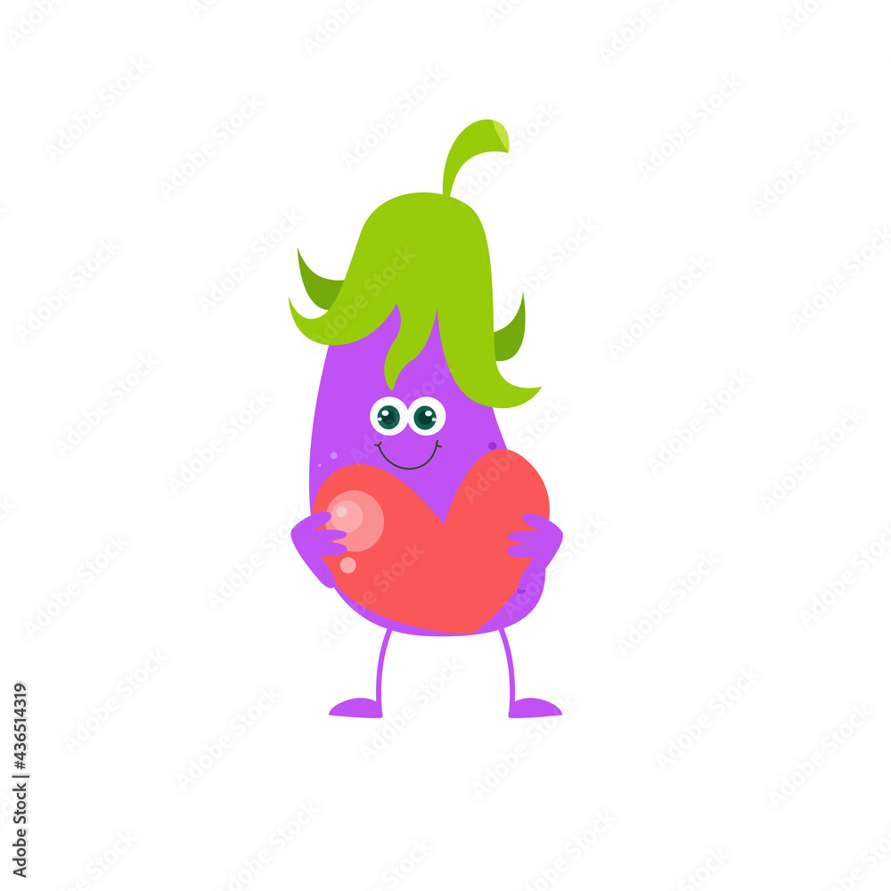 cute eggplant character vector template design illustration cute eggplant character vector template design illustration