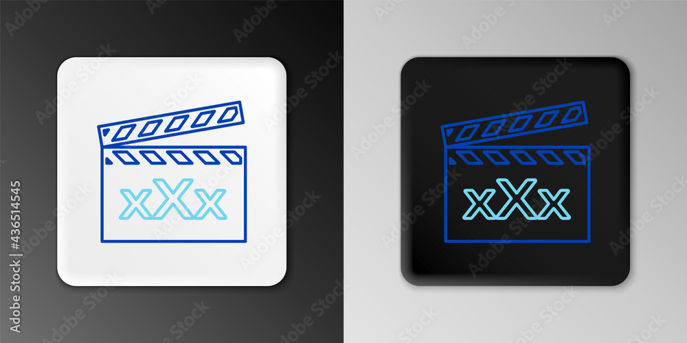 Line Movie clapper with inscription Sex icon isolated on grey background. Age restriction symbol. 18 plus content sign. Adult channel. Colorful outline concept. Vector Line Movie clapper with inscription Sex icon isolated on grey background. Age restriction symbol. 18 plus content sign. Adult channel. Colorful outline concept. Vector