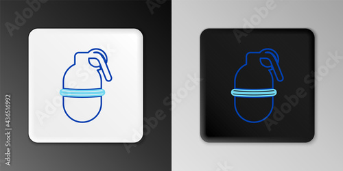 Line Hand grenade icon isolated on grey background. Bomb explosion. Colorful outline concept. Vector