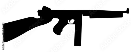 Vector image silhouette of tommy gun symbol illustration isolated on white background