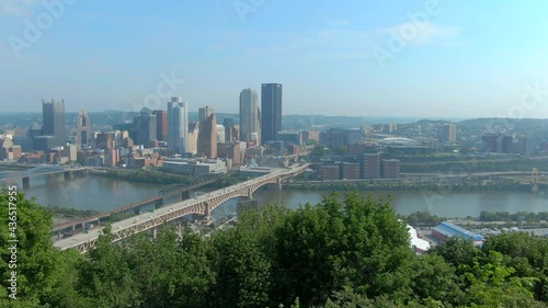 Aerial View of Downtown Pittsburgh, 4K