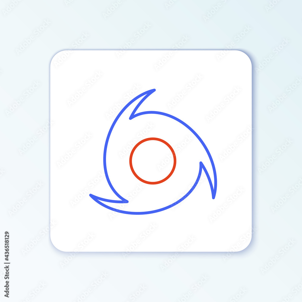 Line Tornado icon isolated on white background. Cyclone, whirlwind, storm funnel, hurricane wind or twister weather icon. Colorful outline concept. Vector Line Tornado icon isolated on white background. Cyclone, whirlwind, storm funnel, hurricane wind or twister weather icon. Colorful outline concept. Vector