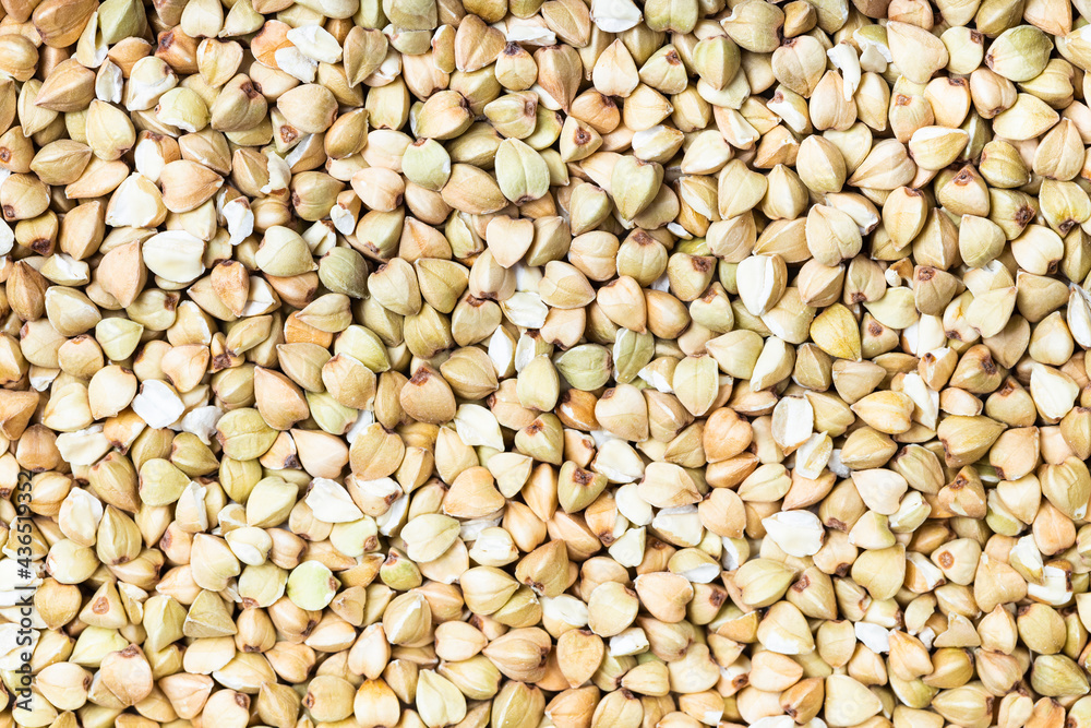background - top view of raw green buckwheat background - top view of raw green buckwheat