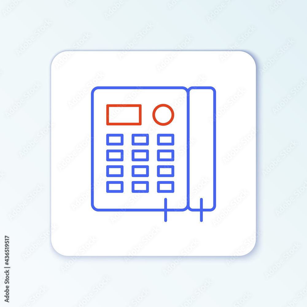 Line Telephone icon isolated on white background. Landline phone. Colorful outline concept. Vector Line Telephone icon isolated on white background. Landline phone. Colorful outline concept. Vector