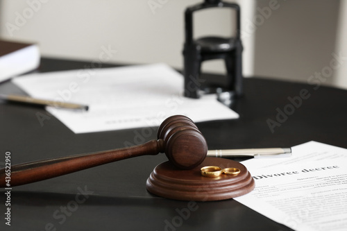 Judge's gavel with wedding ...