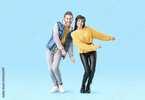 Happy young couple dancing ...