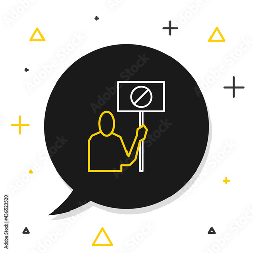 Line Nature saving protest icon isolated on white background. Earth planet protection, environmental issues demonstration. Colorful outline concept. Vector