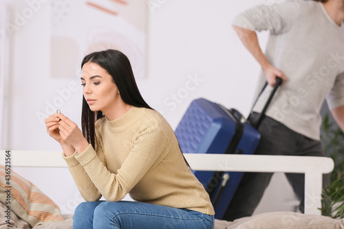 Upset woman and her husband...