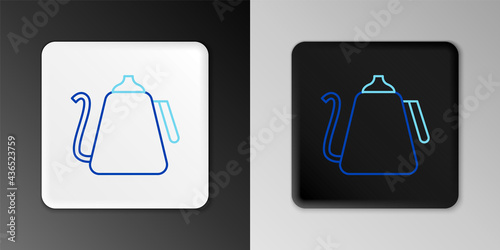 Line Kettle with handle icon isolated on grey background. Teapot icon. Colorful outline concept. Vector
