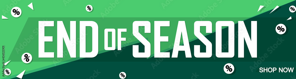 End of season, sale web banner design template, discount horizontal poster, vector illustration End of season, sale web banner design template, discount horizontal poster, vector illustration