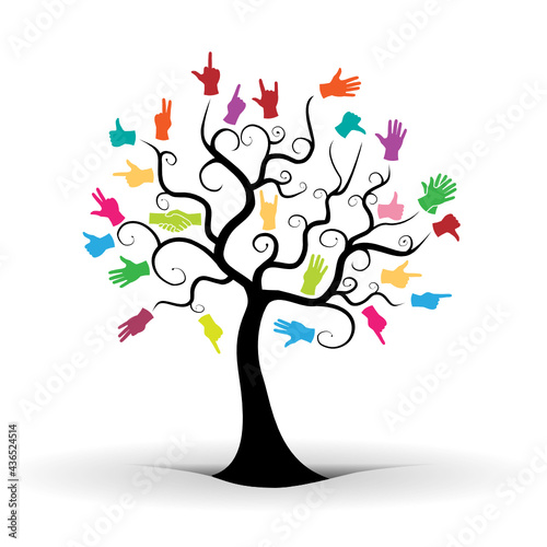 Tree and hands as an icon 