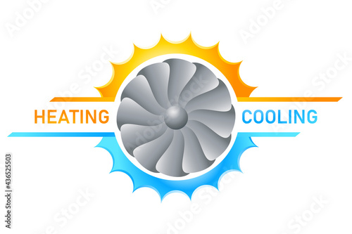 Klimaanlage, Ventilator - Heizen und Kühlen - Logo, Firmenzeichen