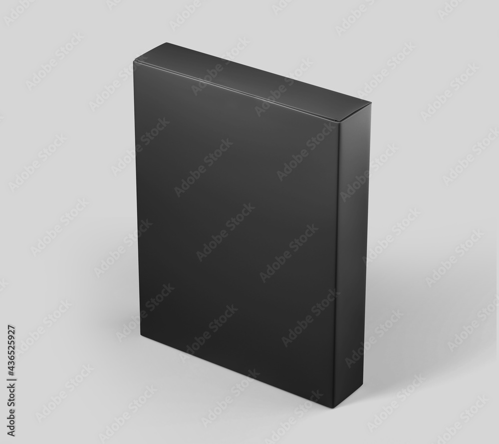 Blank white software box Mockup, medium size Cardboard package box, 3d rendering isolated on light gray background, ready for your design Blank white software box Mockup, medium size Cardboard package box, 3d rendering isolated on light gray background, ready for your design